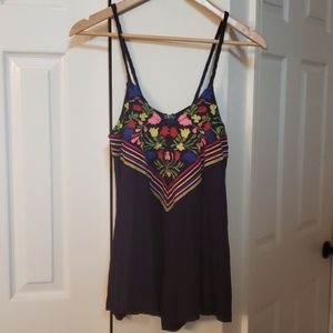 FREE PEOPLE romper embroidered EUC